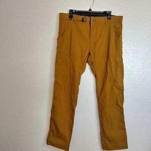 PrAna Stretch Zion Pants Sepia Straight UPF 50+ Outdoor Hiking Sz 34 X 30